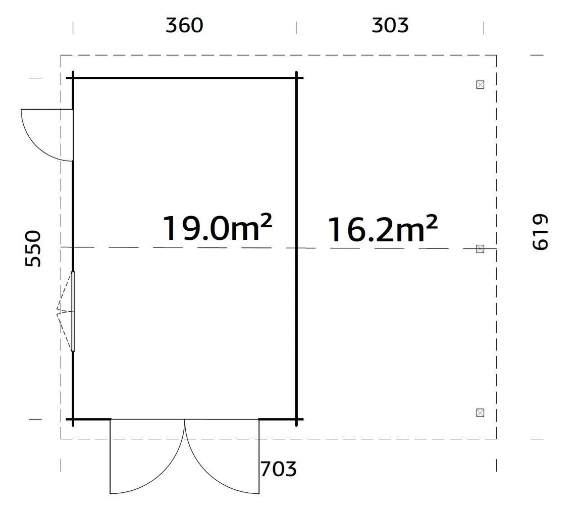 GARAAŽ PALMAKO ROGER 19,0+16,2M² PUITVÄRAVAGA
