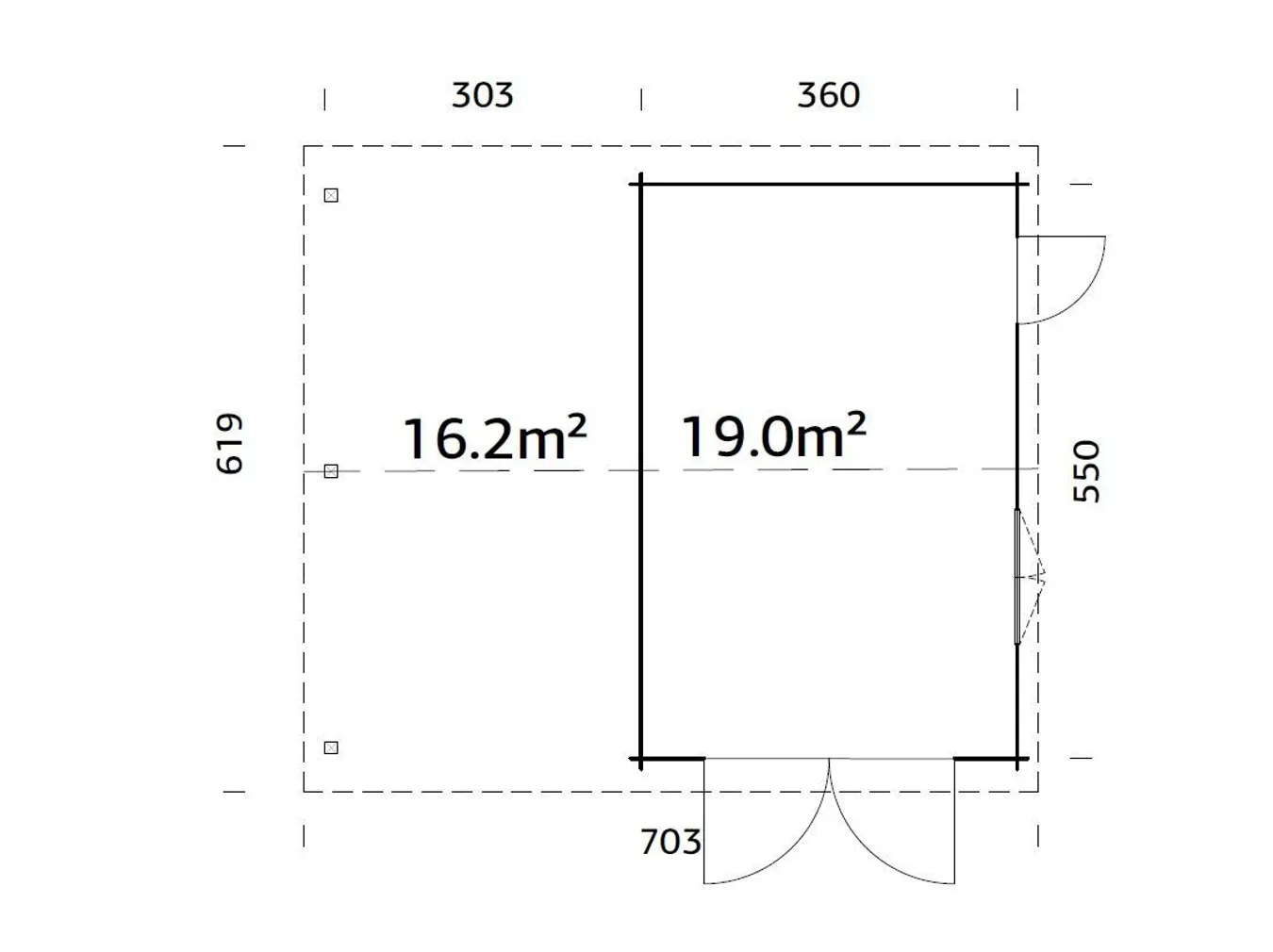 GARAAŽ PALMAKO ROGER 19,0+16,2M² PUITVÄRAVAGA