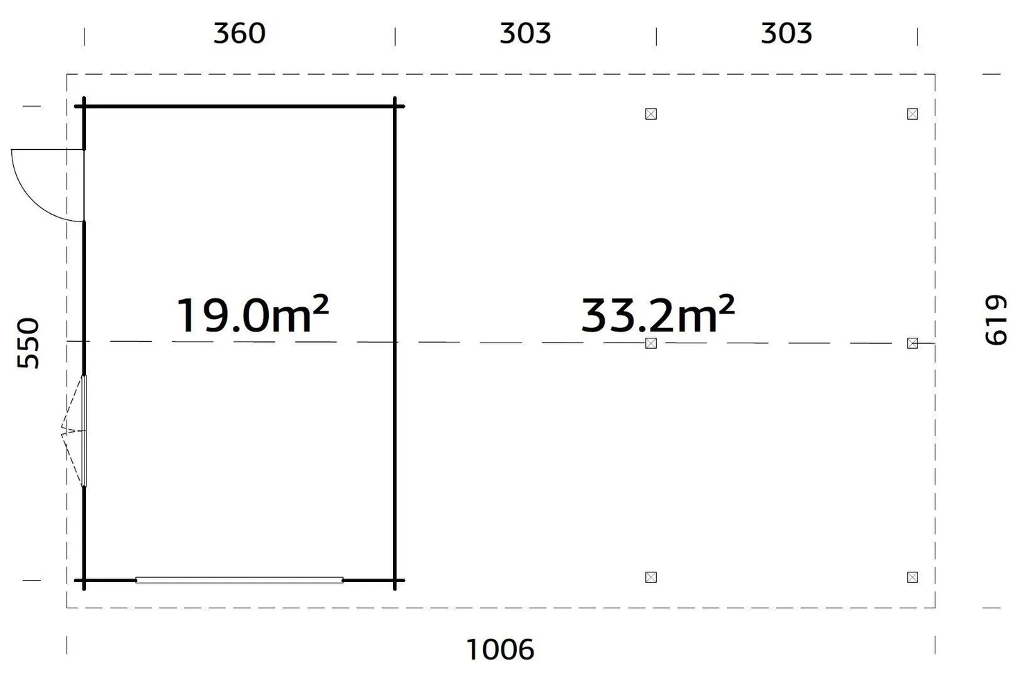 GARAAŽ PALMAKO ROGER 19,0+33,2M² ALGKOMPLEKT