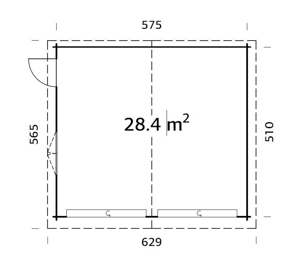 GARAAŽ PALMAKO ROGER 28,4M² SEKTSIOONUKSEGA