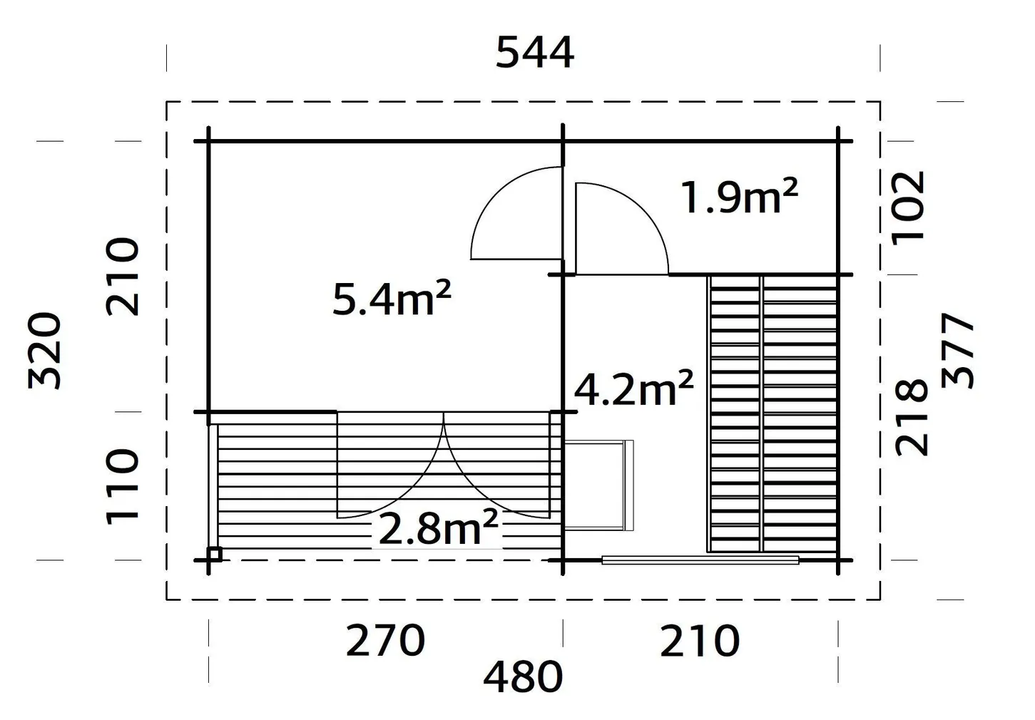 SAUNAMAJA PALMAKO SANNA 11,5M²