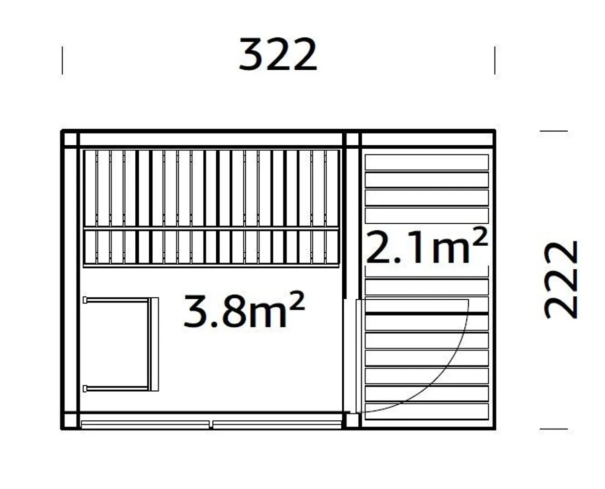 SAUNAMAJA PALMAKO SARAH 3,8+2,1M²