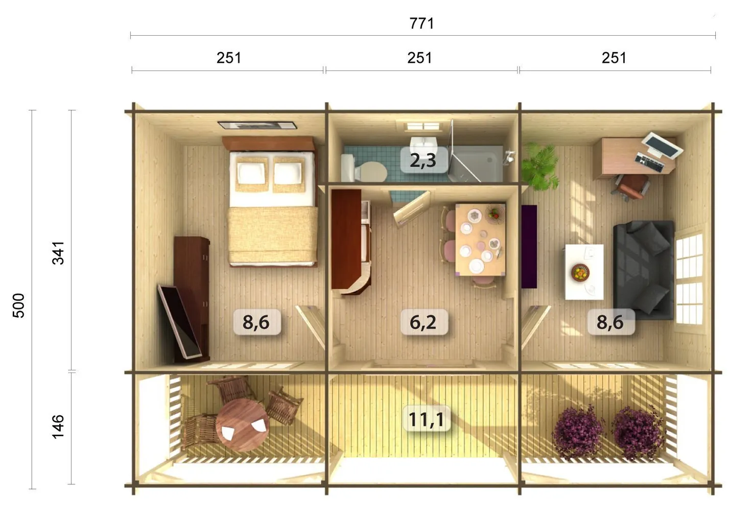 SUVEMAJA PALMAKO SANDRA 25,6+11,1M²