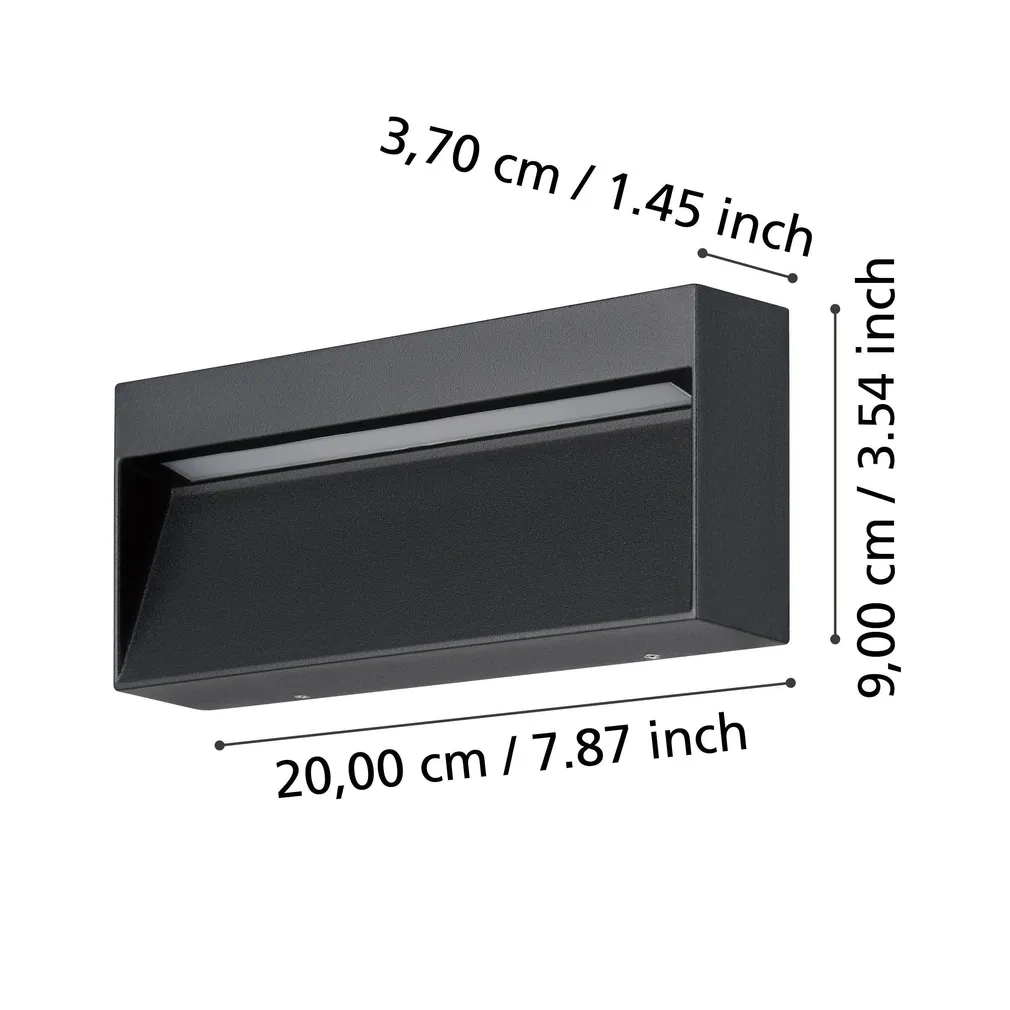 VÄLISVALGUSTI MARUGGIO SEINALE IP65 90CM MUST 