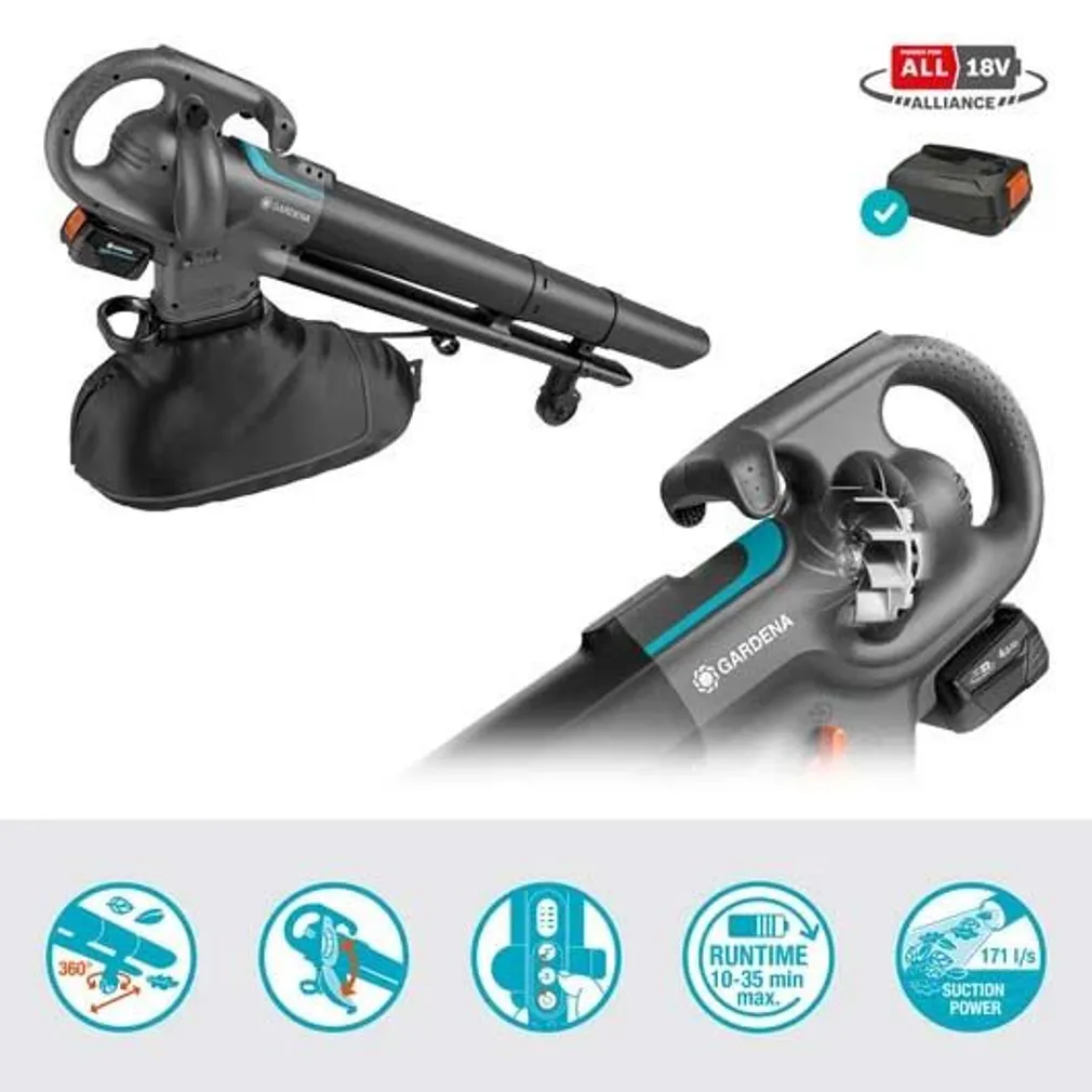 LEHEPUHUR GARDENA POWERJET COLLECT 18V P4A, AKU JA LAADIJAGA