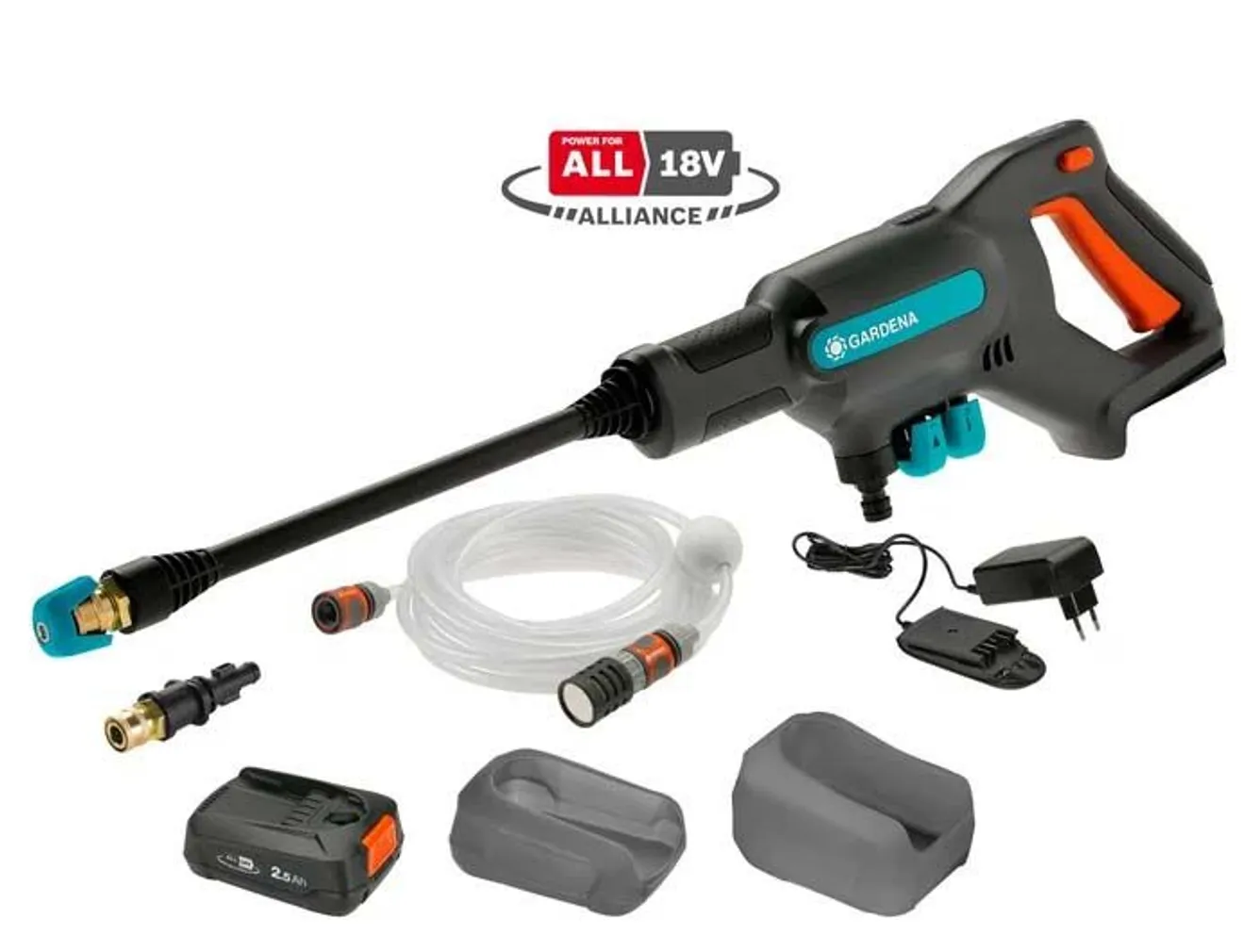 SURVEPESUR GARDENA AQUACLEAN 24/18V P4A, AKU JA LAADIJAGA