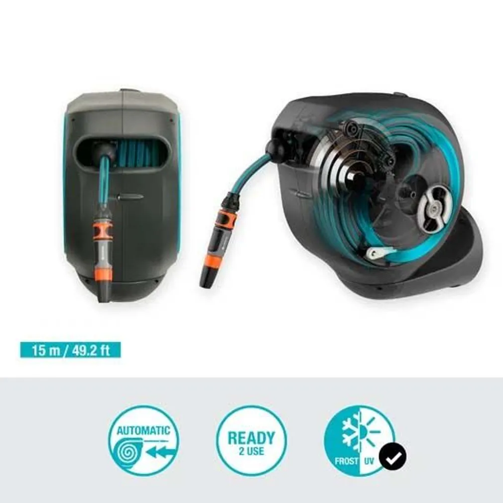 VOOLIKUPOOLI KOMPLEKT SEINALE GARDENA ROLL-UP S 15M, TÜRKIIS