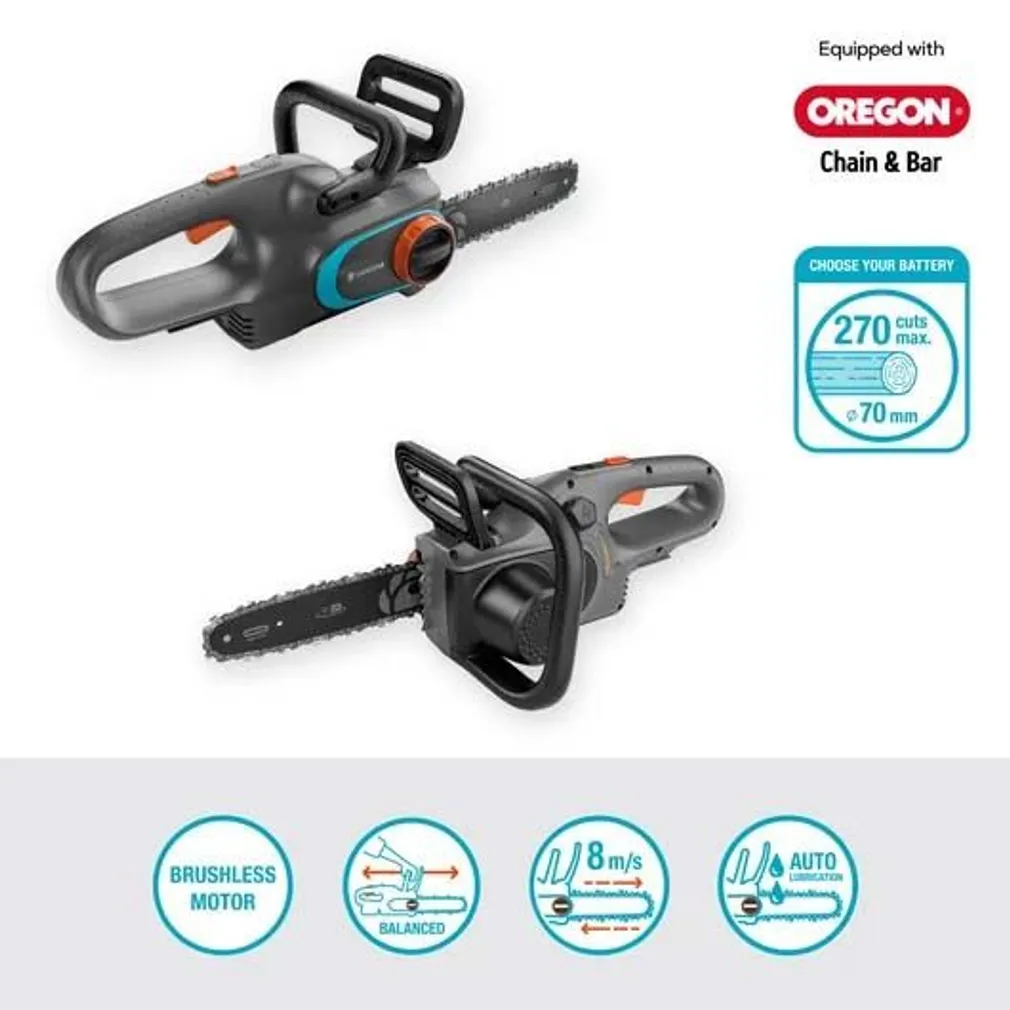 AKUKETTSAAG GARDENA POWERSAW 250/18V P4A, ILMA AKU JA LAADIJATA