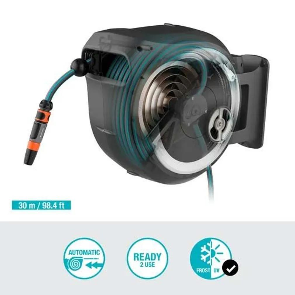 VOOLIKUPOOLI KOMPLEKT SEINALE GARDENA ROLL-UP L + KASTMISPÜSTOL
