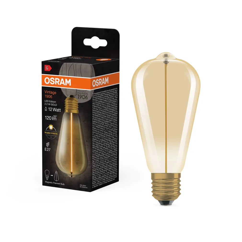 LED LAMP OSRAM EDISON 2,2W E27 120LM 2700K KULDNE