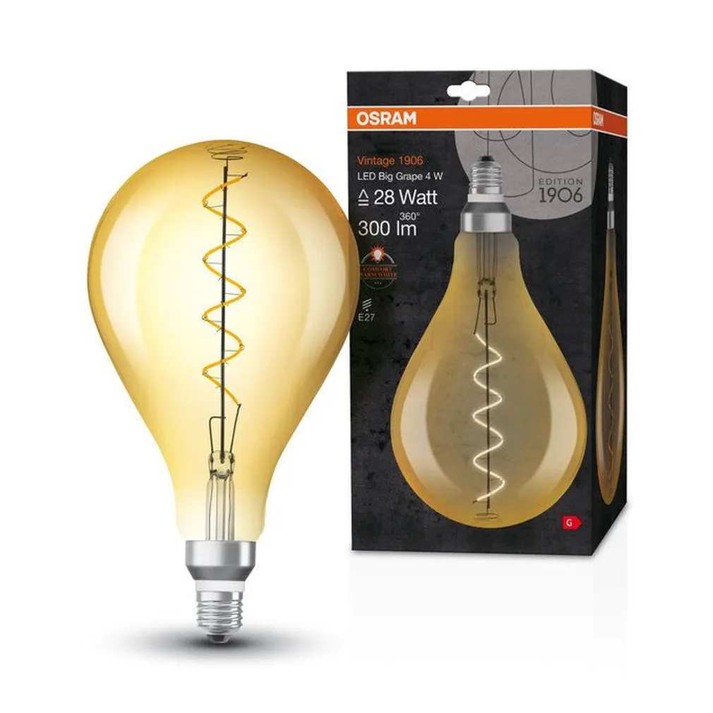 LED LAMP OSRAM EDISON 4W E27 300LM 2000K KULDNE
