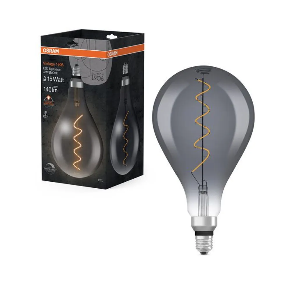 LED LAMP OSRAM EDISON 4W E27 140LM 1800K SUITSUHALL
