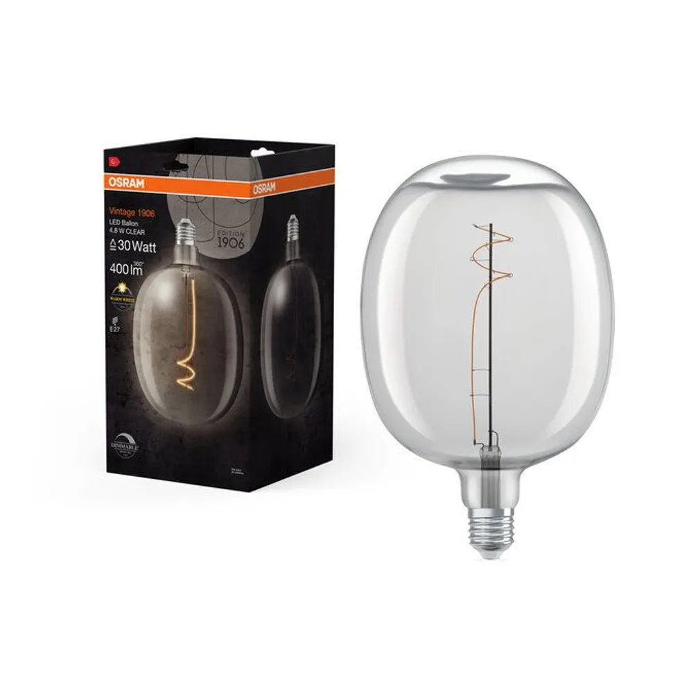 LED LAMP OSRAM BALLON 30 4,8W E27 400LM 2700K LÄBIPAISTEV