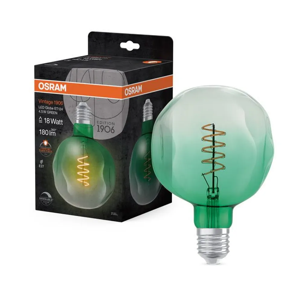 LED LAMP OSRAM GLOBE 124 4,5W E27 180LM 1600K ROHELINE