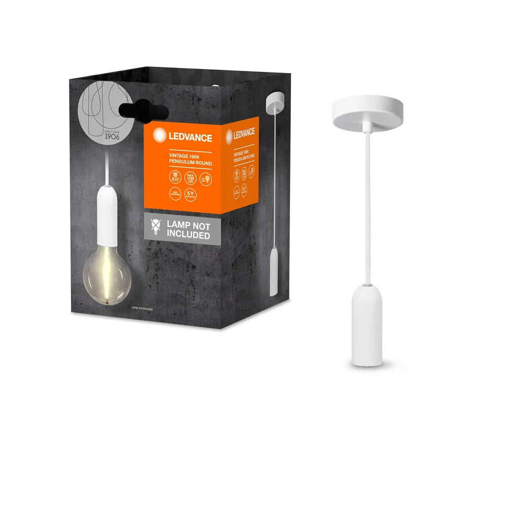 RIPPVALGUSTI LEDVANCE PENDULUM ROUND E27 VALGE