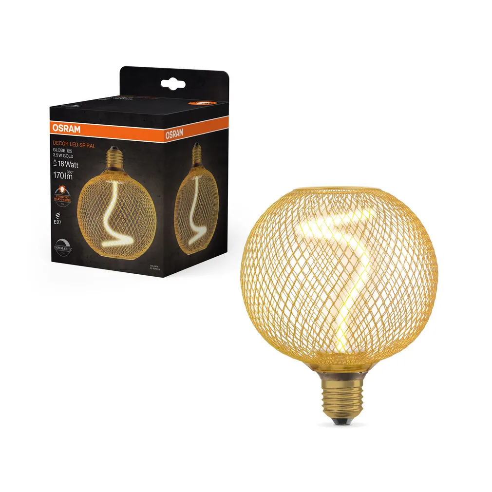 LED LAMP OSRAM GLOBE 125 3,5W E27 170LM 1800K KULDNE