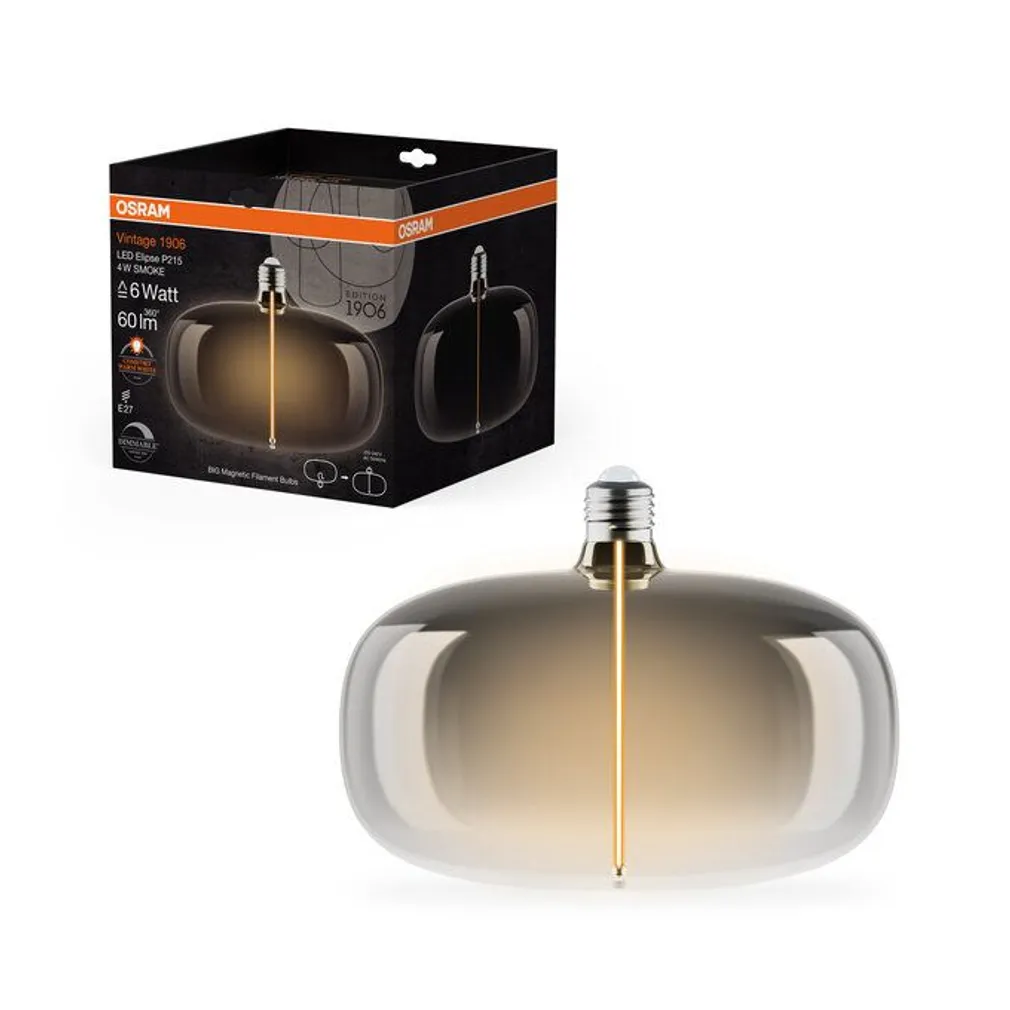 LED LAMP OSRAM BIG ELIPSE 6 4W E27 60LM 1800K SUITSUHALL