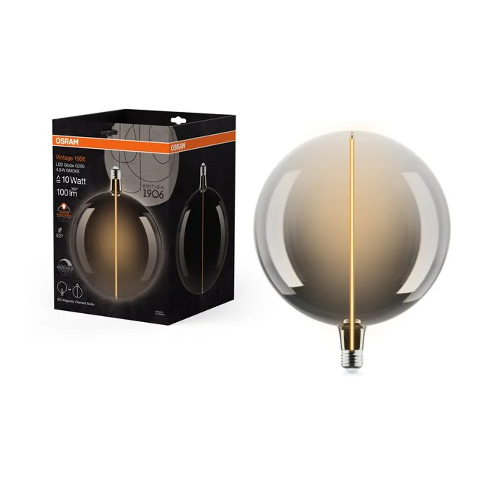 LED LAMP OSRAM GLOBE 200 4,8W E27 100LM 1800K SUITSUHALL