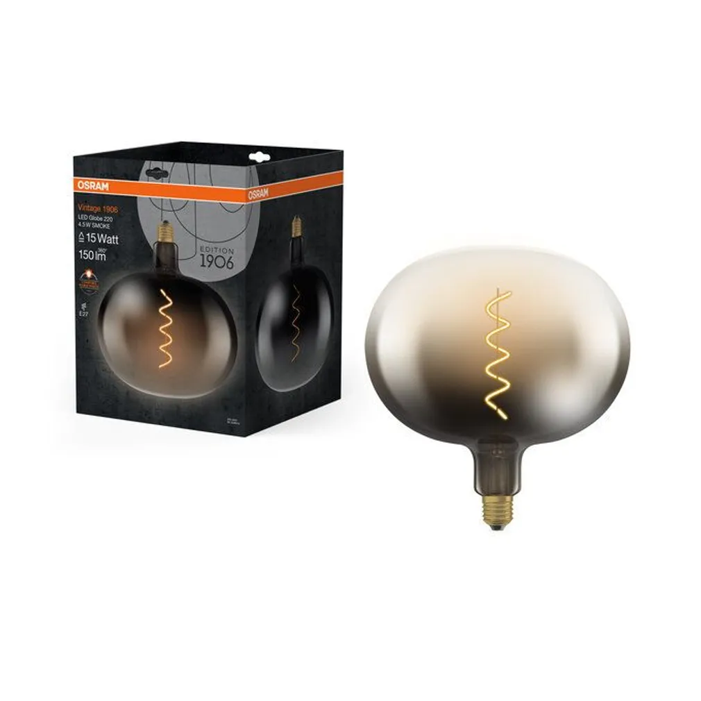 LED LAMP OSRAM GLOBE 220 4,5W E27 150LM 1800K SUITSUHALL