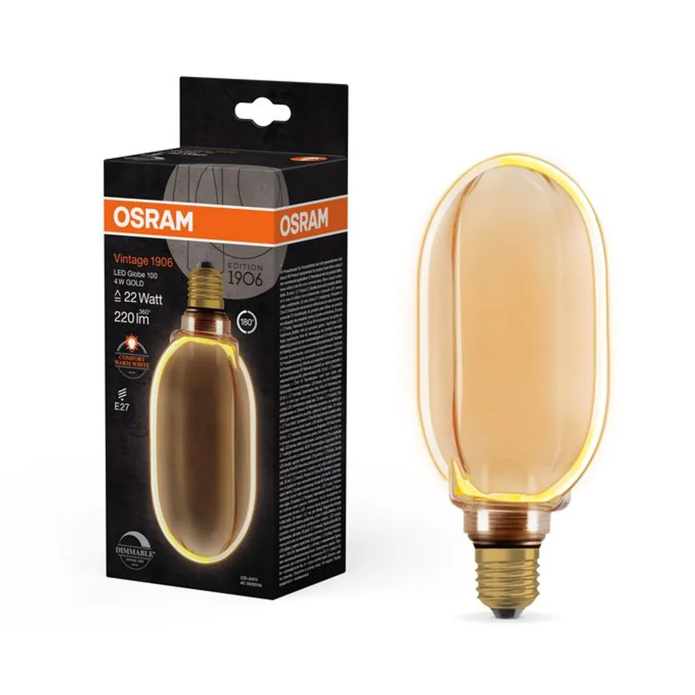 LED LAMP OSRAM GLOBE 100 4W E27 220LM 1800K KULDNE