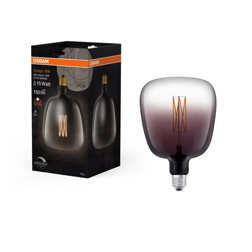 LED LAMP OSRAM GLOBE 140 4,5W E27 150LM 1600K SUITSUHALL