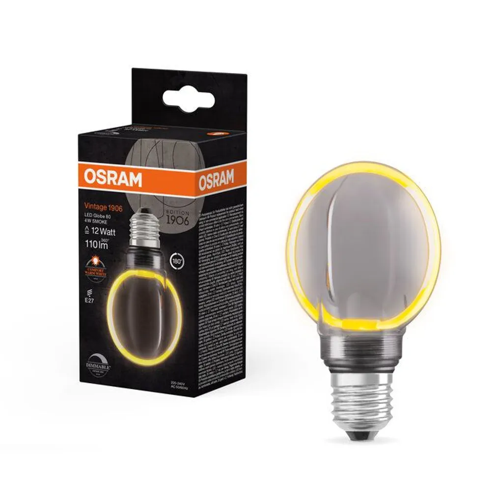 LED LAMP OSRAM GLOBE 80 4W E27 110LM 1800K SUITSUHALL
