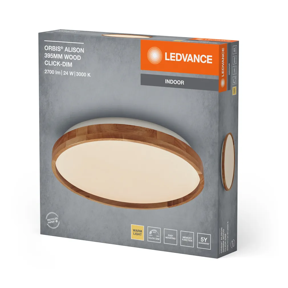 PLAFOON LEDVANCE ORBIS ALISON 395MM 24W VALGE/PUIT
