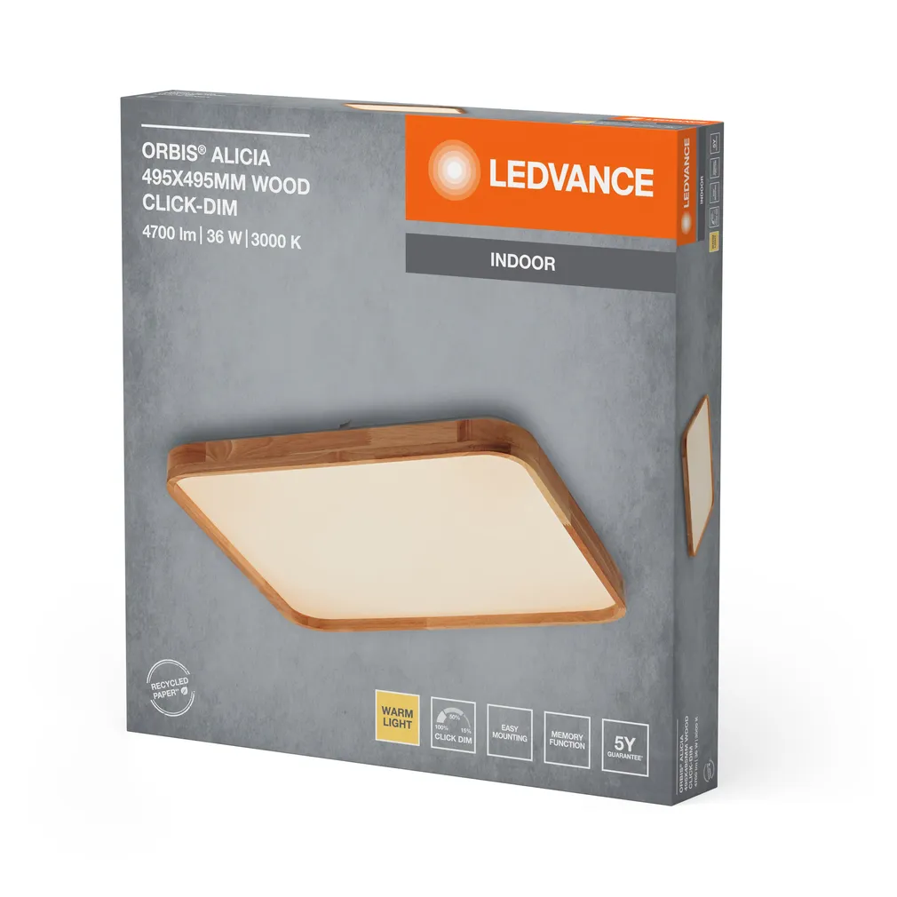 PLAFOON LEDVANCE ORBIS ALICIA 495X495MM 36W PUIT