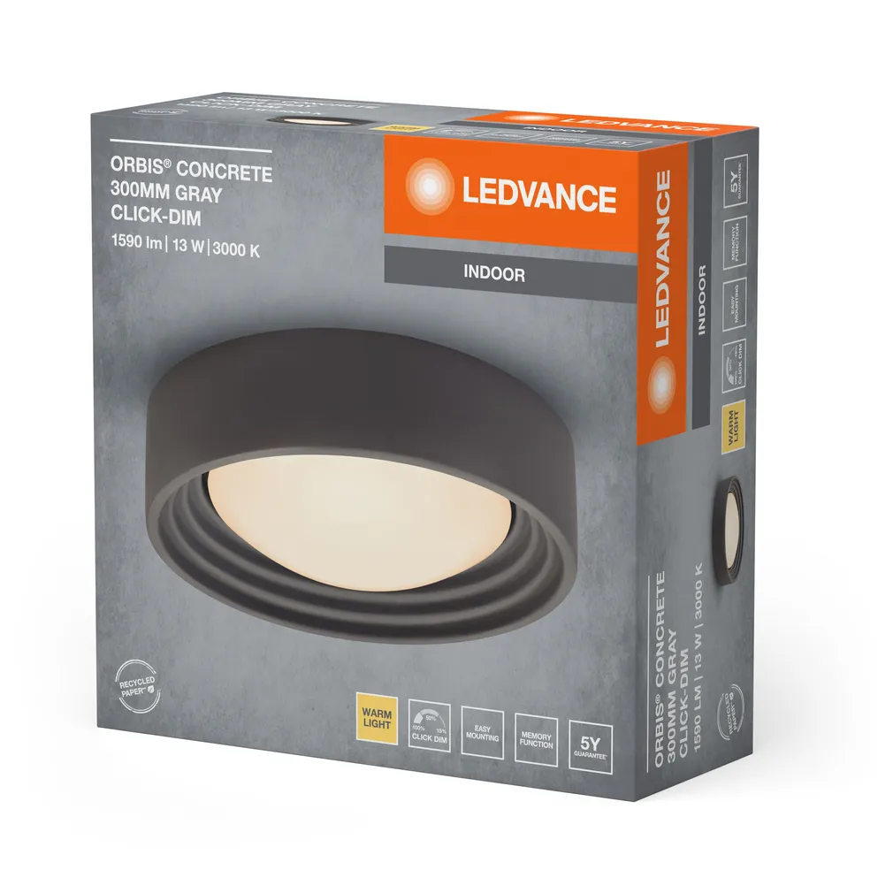 PLAFOON LEDVANCE ORBIS CONCRETE 300MM 13W HALL