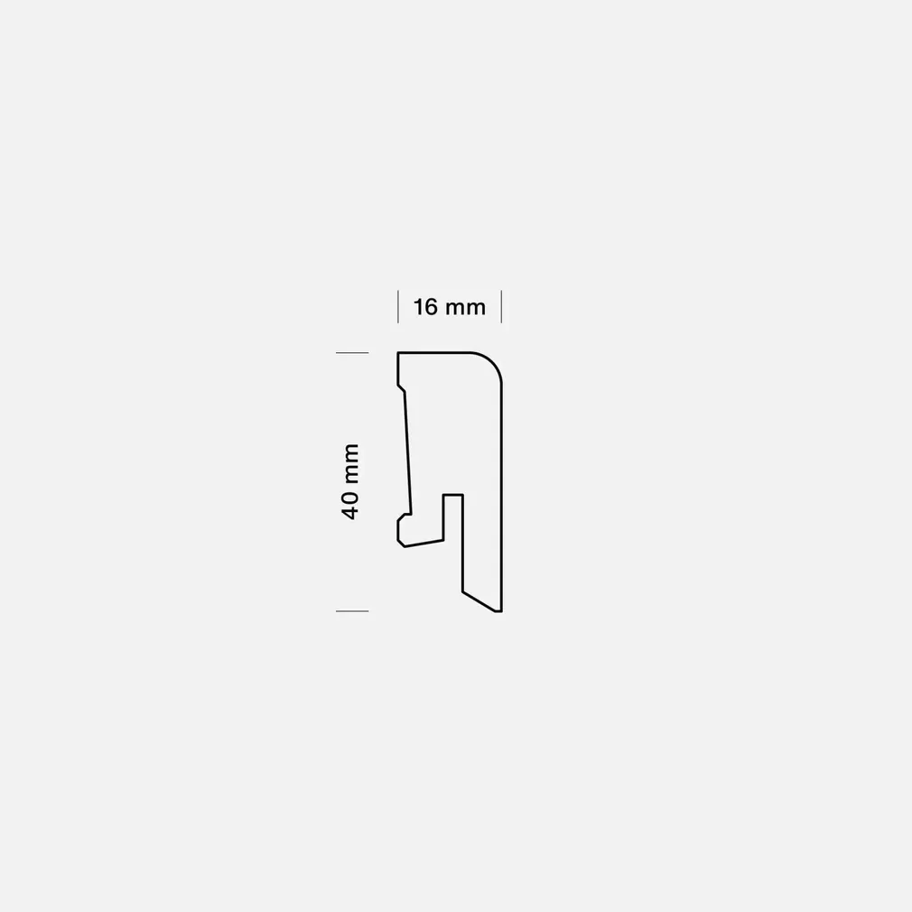 SOKLILIIST PEDROSS SPOON 6186 TAMM VALGE MATT LAKK 16X40MM 2,4M