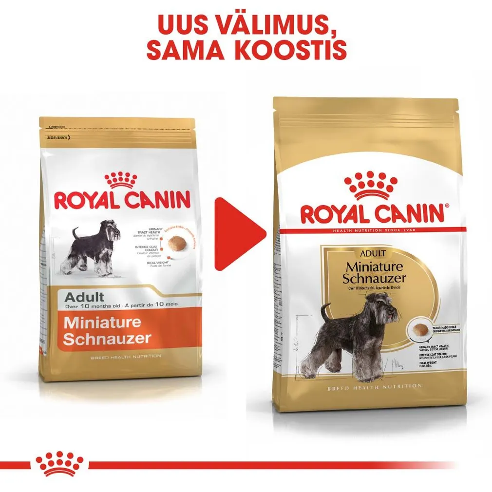 KUIVTOIT ROYAL CANIN MINIATURE SCHNAUZER TÄISKASVANUD KOERTELE 3KG