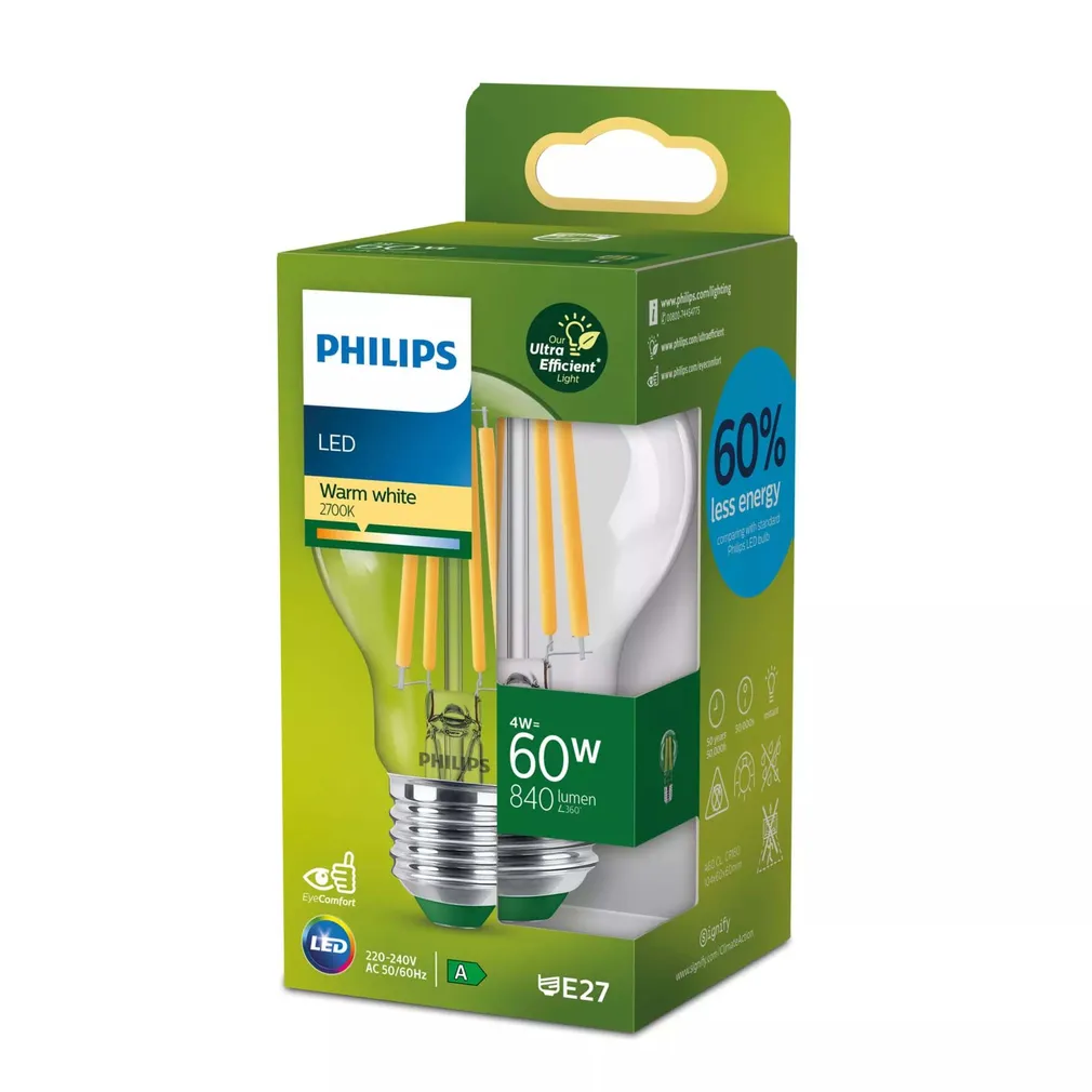 LED LAMP PHILIPS ULTRAEFFICIENT 60W A60 E27 2700K LÄBIP.