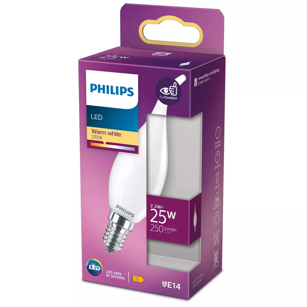 LED LAMP PHILIPS CLASSIC 25W BA35 E14 WW MATT