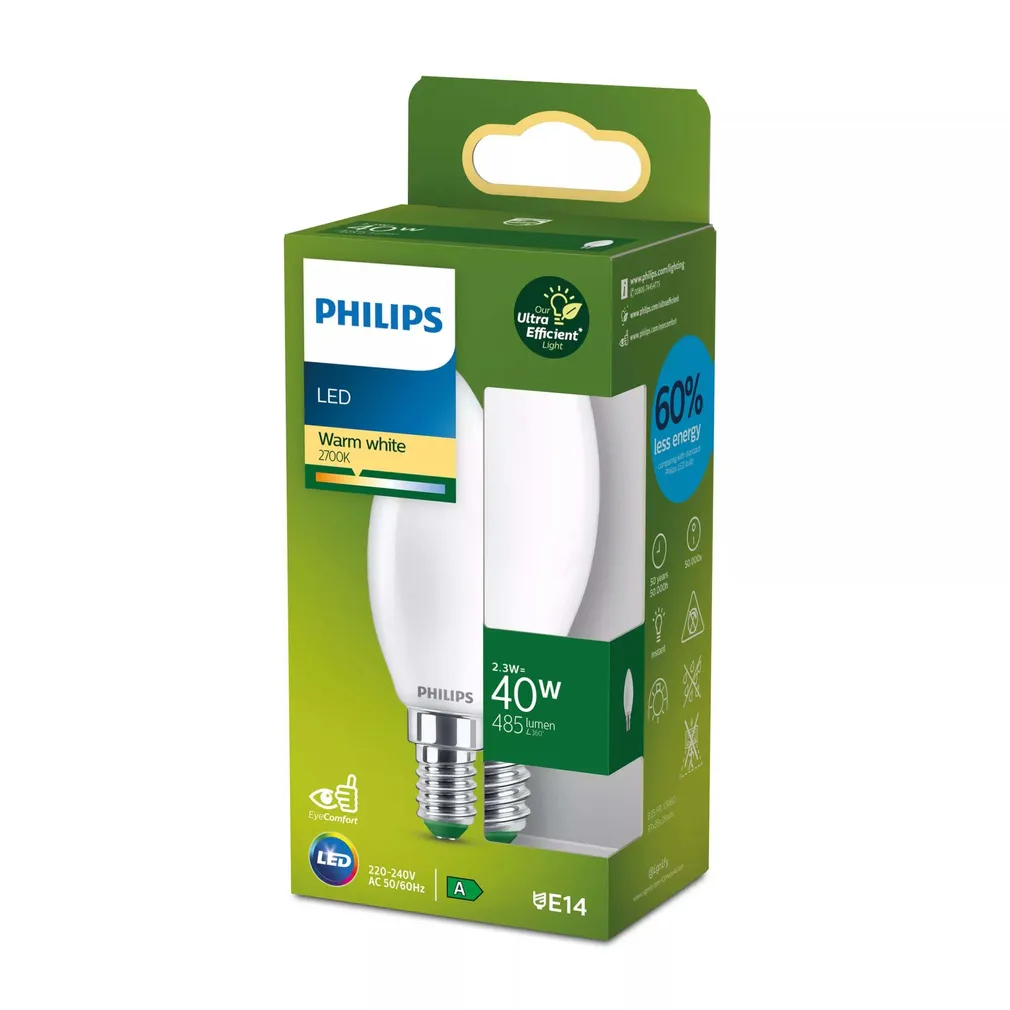 LED LAMP PHILIPS ULTRAEFFICIENT 40W B35 E14 2700K FR