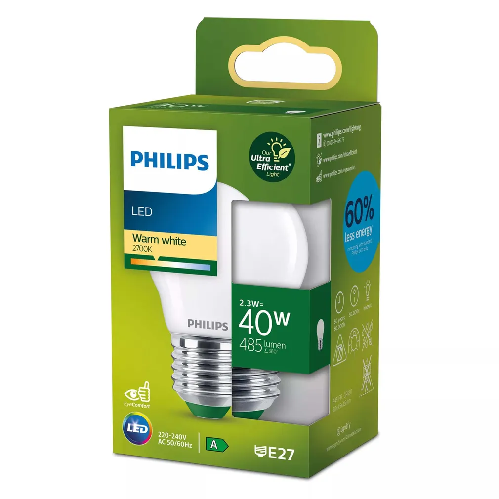 LED LAMP PHILIPS ULTRAEFFICIENT 40W P45 E27 2700K FR