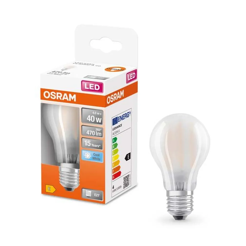 LED LAMP OSRAM STAR CLASSIC A FR 4W 840 E27 NON-DIM