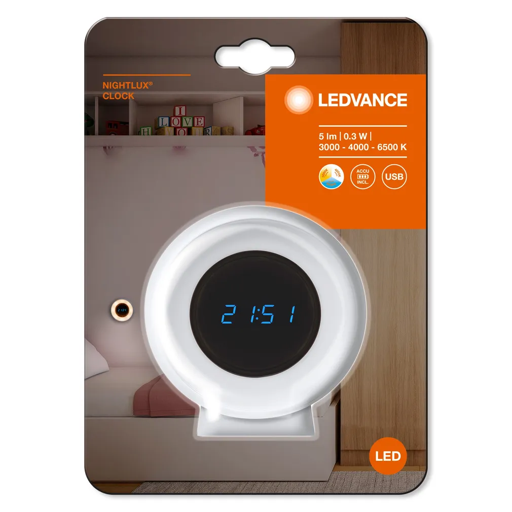 ÖÖVALGUSTI-KELL LEDVANCE NIGHTLUX 0,3W VALGE