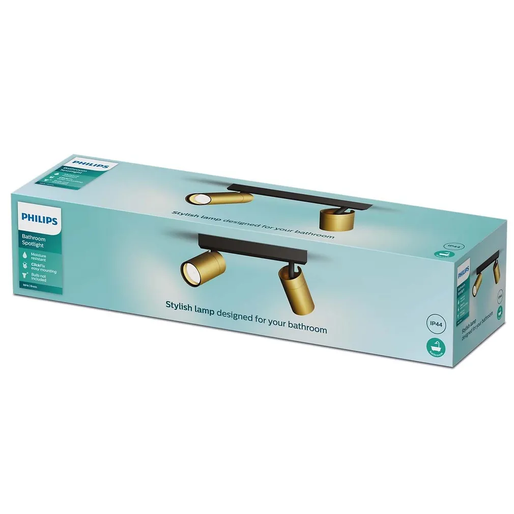 VANNITOAVALGUSTI PHILIPS IDRIS 2X5W HV IP44 MESSING