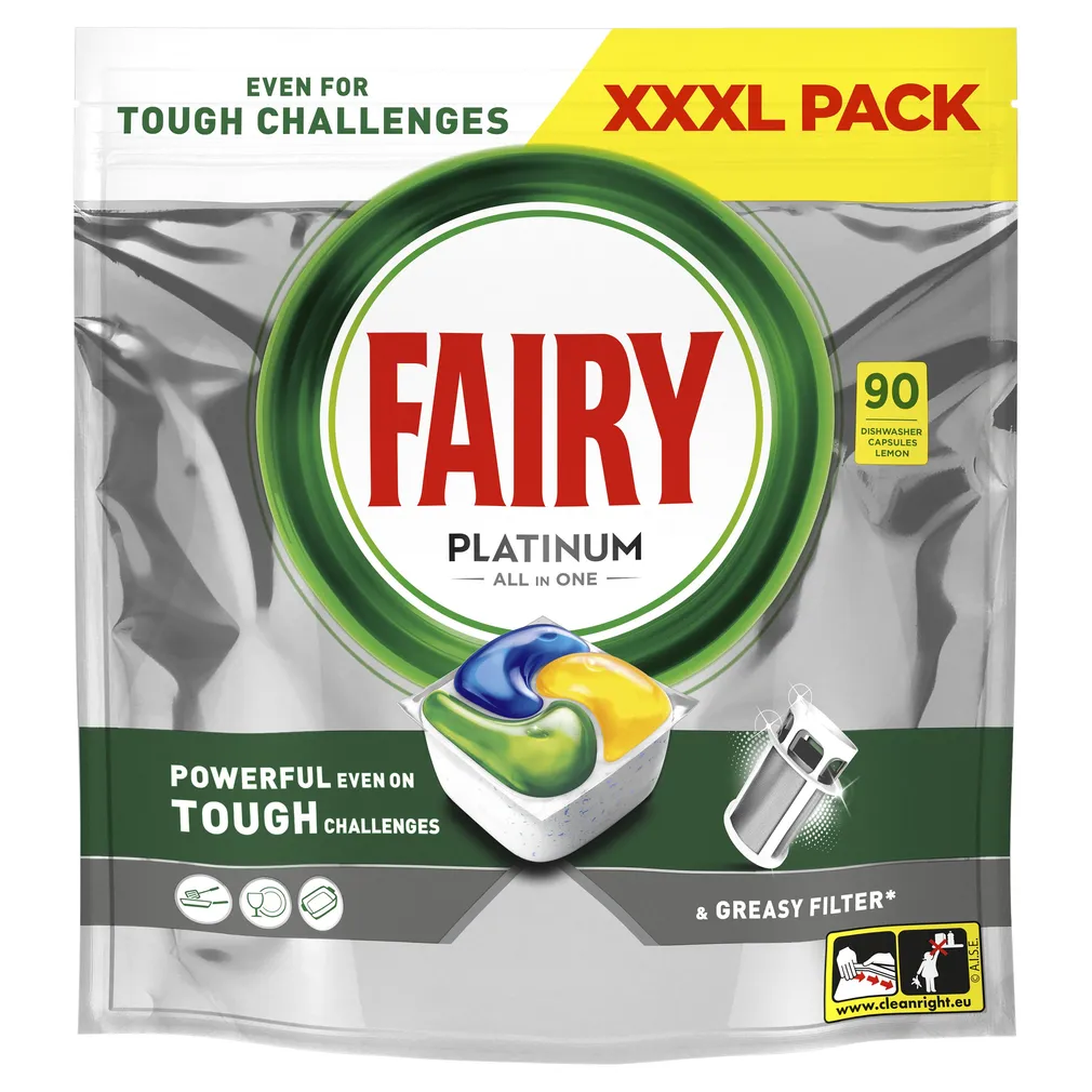 NÕUDEPESUMASINA KAPSLID FAIRY PLATINUM LEMON 90TK PAKIS