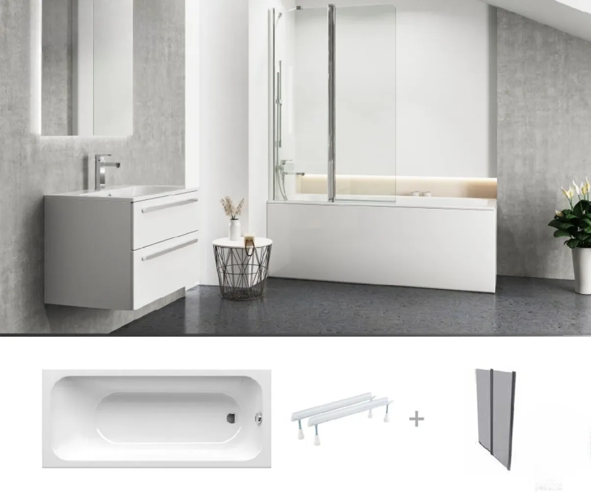 VANN RAVAK CHROME 150X70CM SETV18L VANNISEINAGA, SATIIN