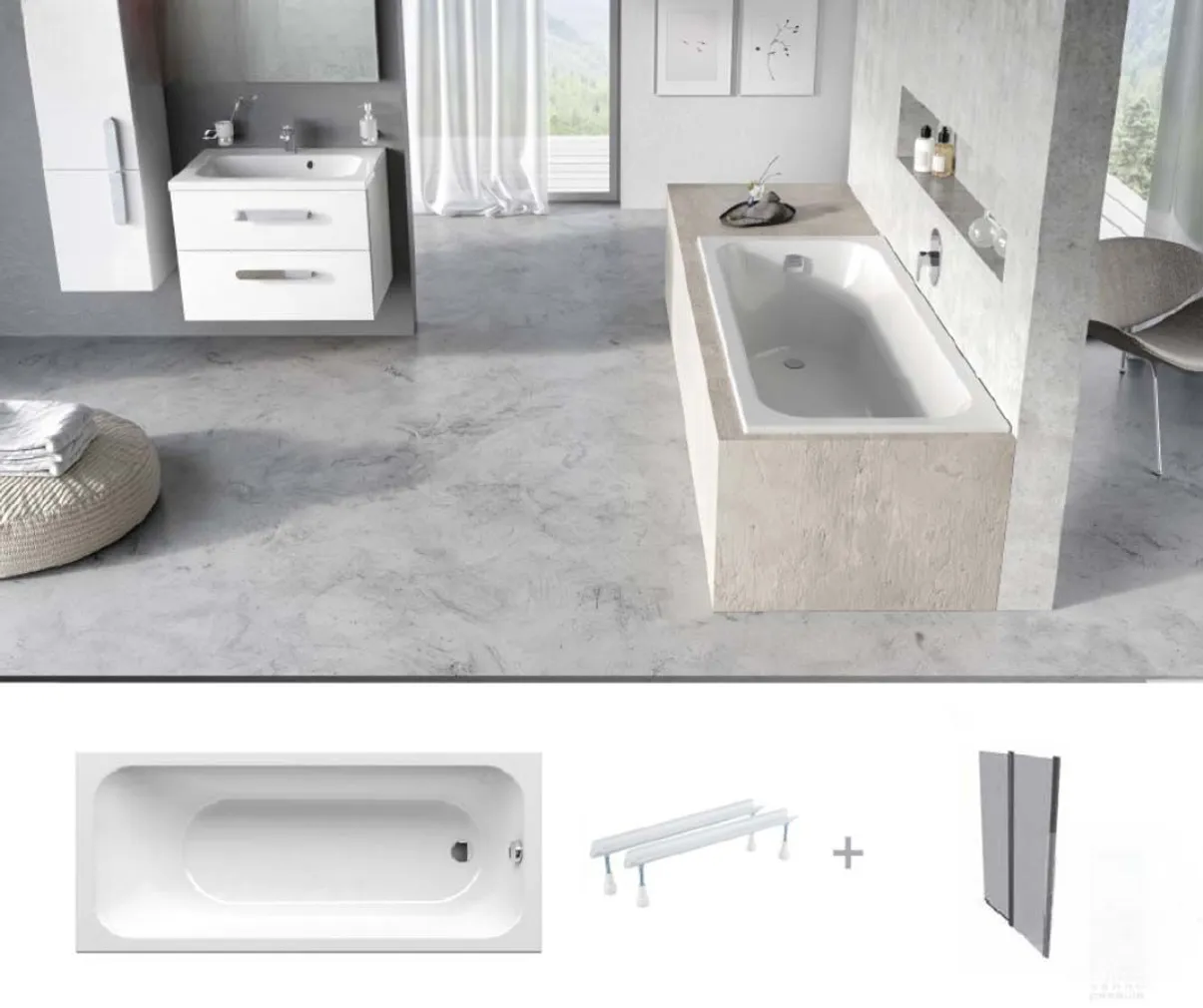 VANN RAVAK CHROME SLIM 150X70CM SET31R VANNISEINAGA, ALUMIINIUM