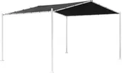 VARIKATUS GAZEBO 3,5X4M VALGE METALL RAAM, TUMEHALL KANGAS