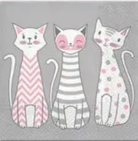 SALVRÄTIK PAW GLAM CATS 33X33CM 20TK