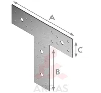 T-PLAAT 150X100X40X2,5 ZN