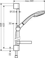 DUŠILIFT HANSGROHE CROMA 100/65 HG27772000 DUŠIKOMPLEKTIGA