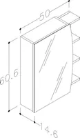 PEEGELKAPP RB BATHROOM ELZA 50X14,6X60,6CM VALGE