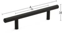 MÖÖBLIKÄEPIDE STELLA 288MM MATT MUST 2TK