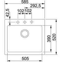 GRANIIT VALAMU MARIS MRG610-58 FRANKE 585X520X200MM ONYX