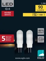 LEDLAMP 1,3 G4 90LM 3000K EGLO