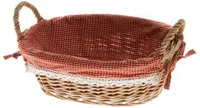 KORV PUNUTUD 29X22CM TEKSTIILSISU PUNANE/VALGE